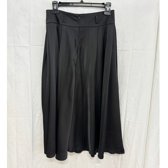 NWT Commense High Waisted Straight Cut Pleated Midi Skirt Black Women's Size S - Picture 2 of 3